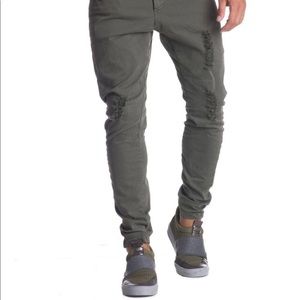 NoHow Gabardin Ripped Jean Olive/Army Green